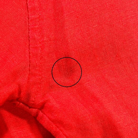 Christian Siriano Linen Shirt Women Medium Bright Red Oversized Minimalist Tunic - Picture 12 of 16